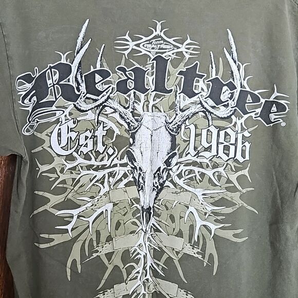 Fruit of the Loom Men's M Olive Realtree Crew Neck T-Shirt Summer Tee - Picture 5 of 6